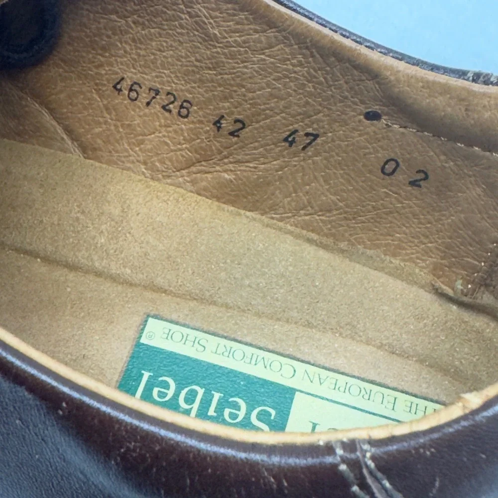 Josef Seibel Mens Brown Leather Slip On Loafers Dress‎ Shoes Size 9.5US/42EU